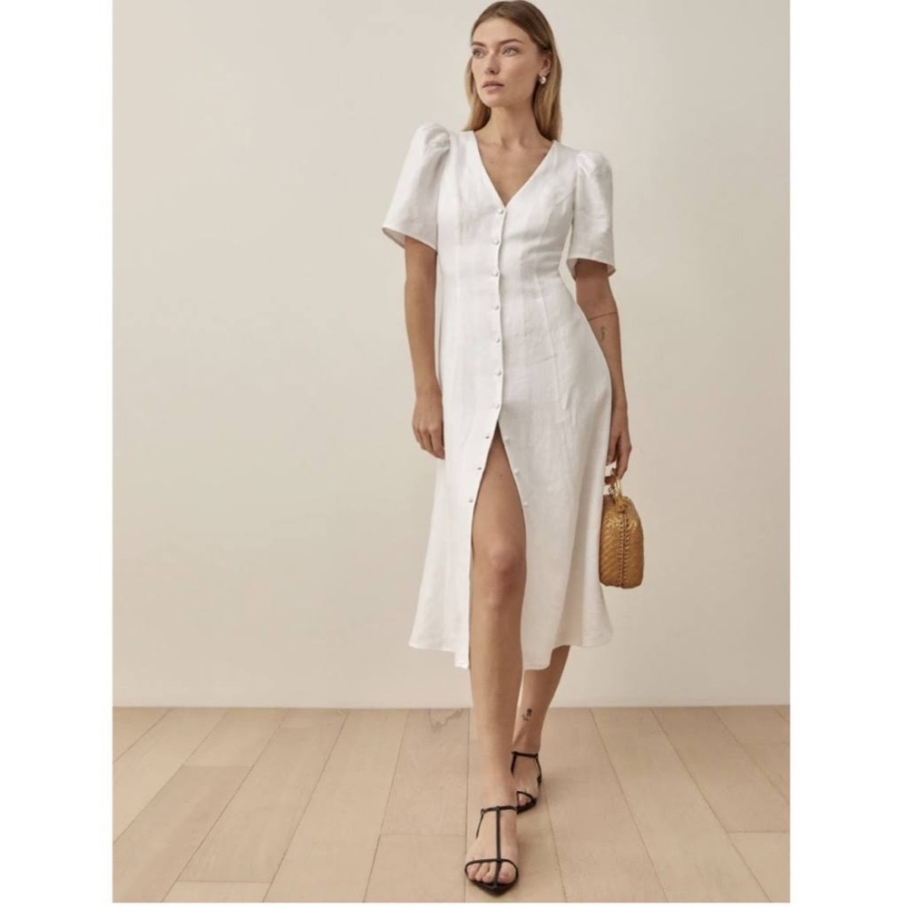 Reformation White Midi Dress